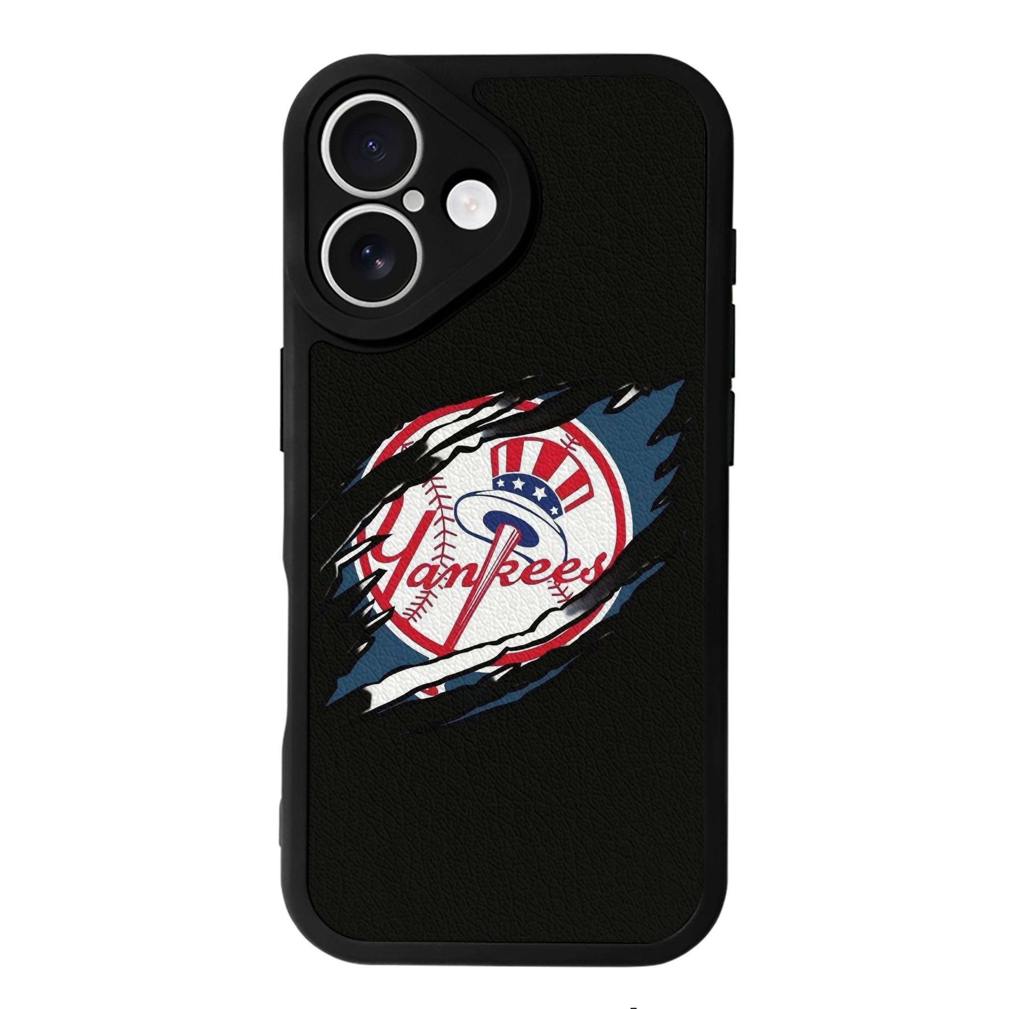 New York Yankees Claw Logo IPhone 16 Silicone Leather Case – UV Print, Lambskin Texture – Perfect Fit, Wireless Charging Compatible, Scratch Resistant, Precise Cutouts – Stylish Protection For IPhone 16